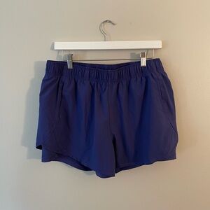 Layer 8 Women's Qwick Dry Athletic Spandex Lined Shorts Purple Size XL